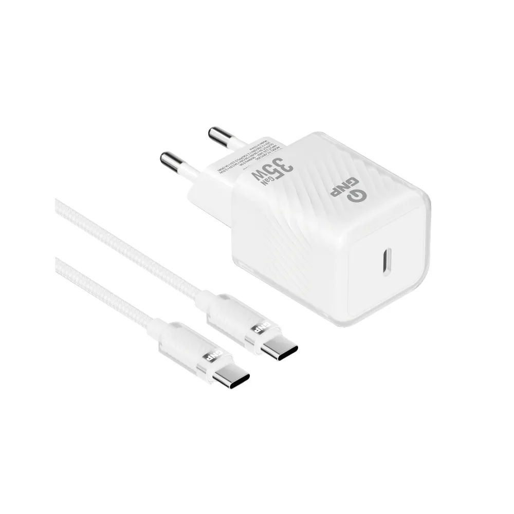 GNP 35W Transparent GAN Şarj Adaptörü ve Type-C Kablo