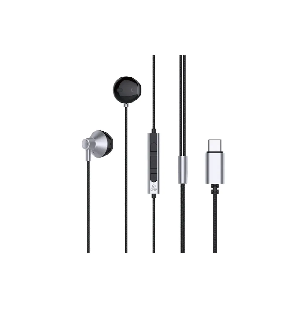 GNP TYPE-C KAPSÜL KABLOLU KULAKLIK GRİ