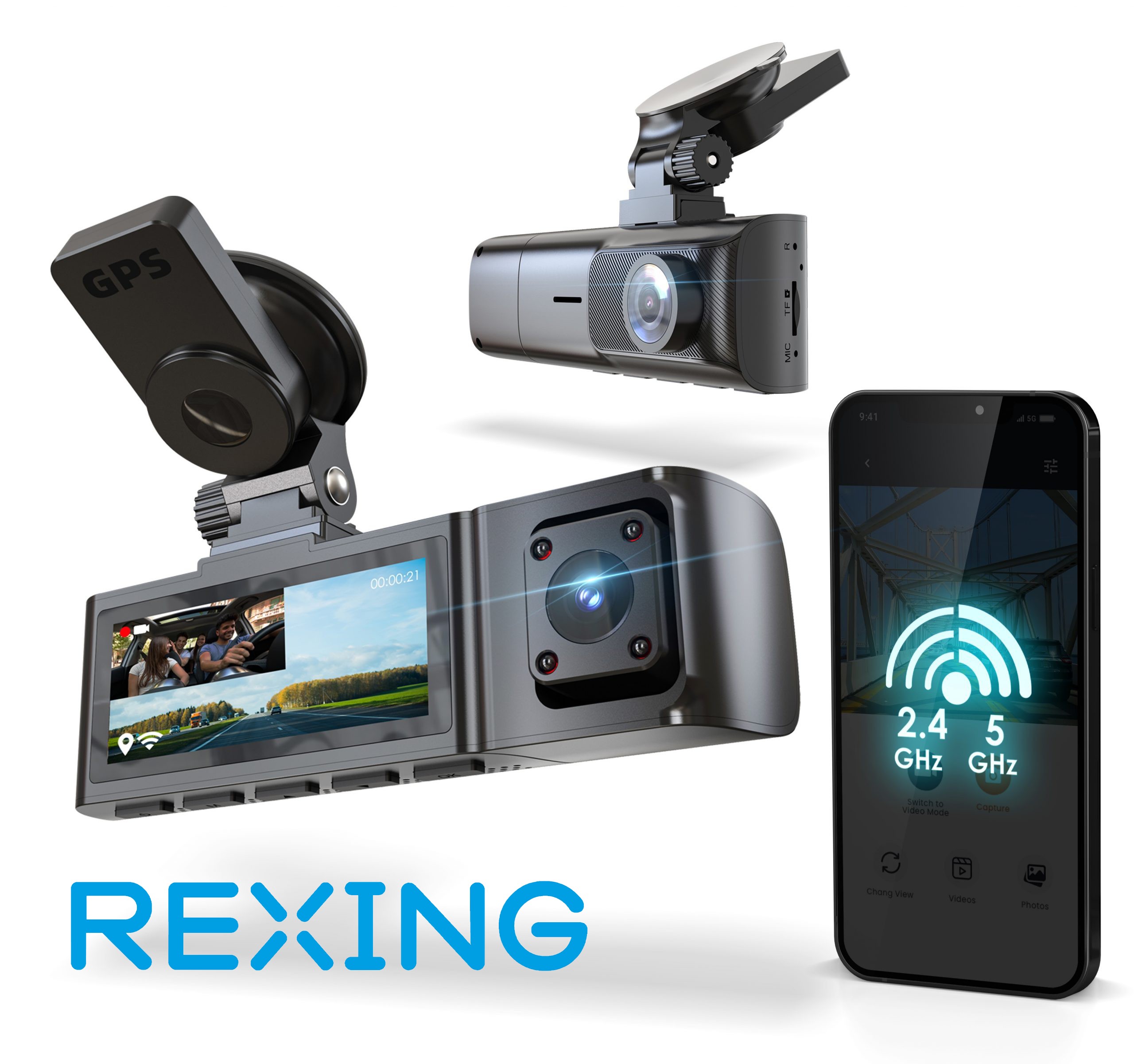 Rexing R316 4K GPS Wi-Fi Araç K.+64GB SD Kart ve ACC Bağlantı Kiti